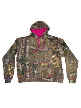 Berne Realtree Camo Hoodie Hooded Sweatshirt w/ Pink Accents Women's Size 2XL